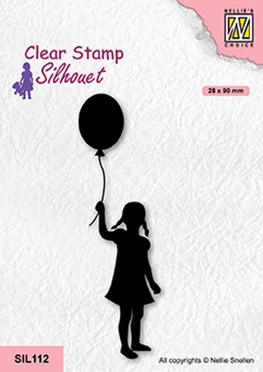 SIL112 Silhouette Clear stamps girl with balloon